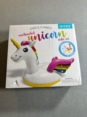 Intex Giant Unicorn Inflatable Pool Float Ride-On 78x55x38” Large Swimming Raft‎